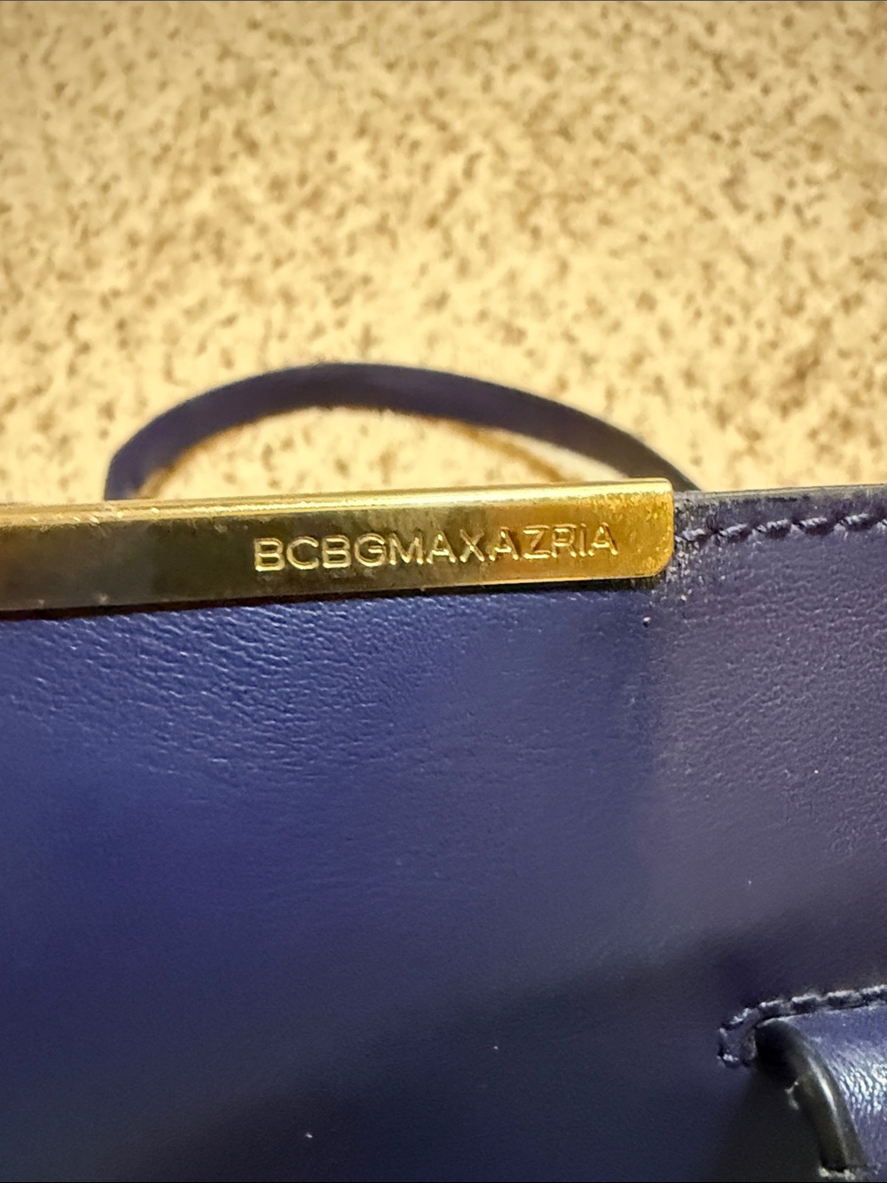 BCBGMaxAzria Navy Leather Structured Tote - Picture 4 of 11